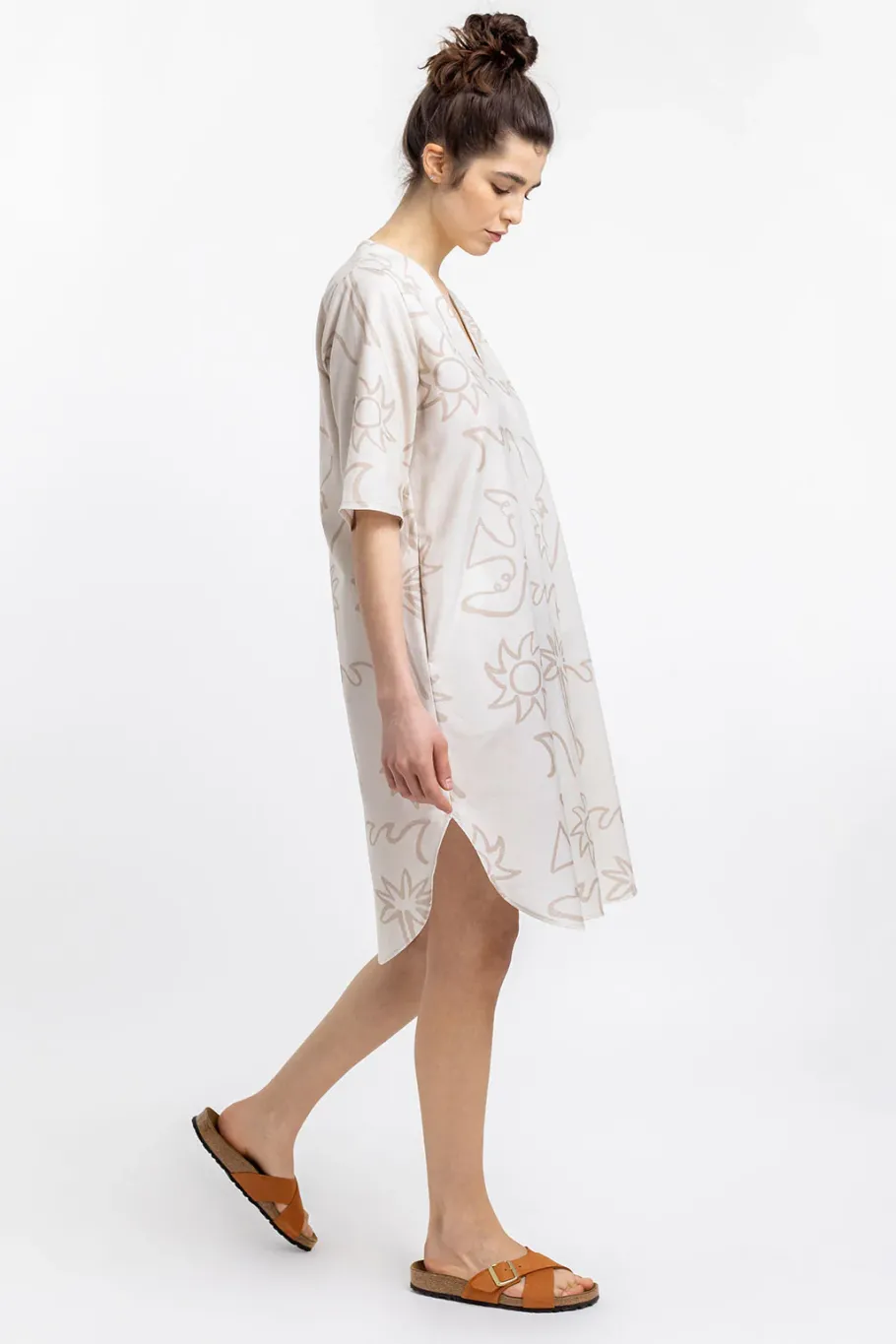 New Rotholz Beachside Kaftan Kleid Off-White