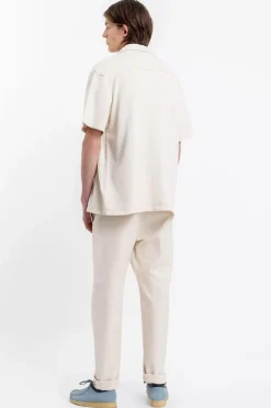 New Rotholz Bowling Hemd Aus Bio-Baumwoll-Strick Off-White