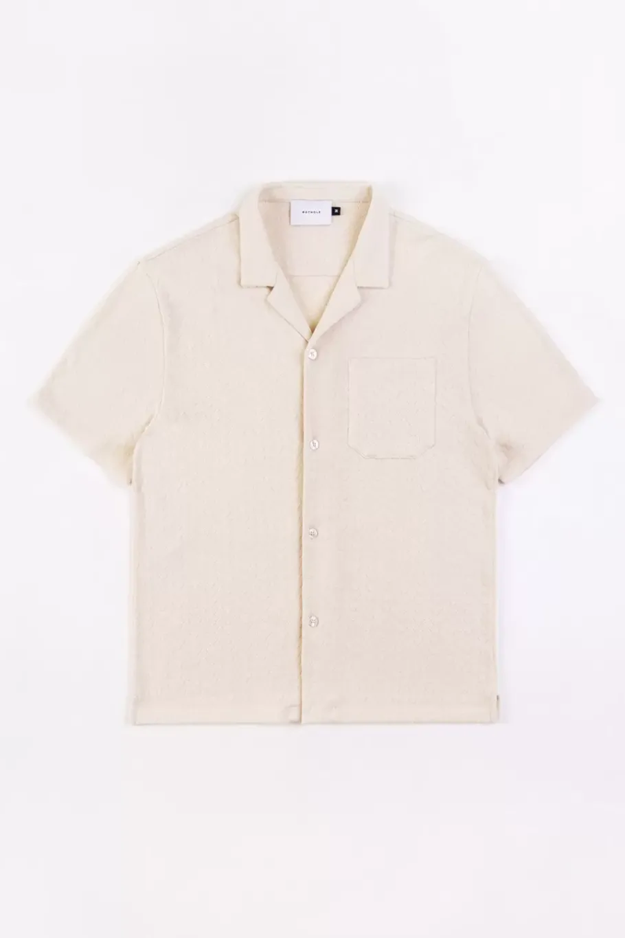 New Rotholz Bowling Hemd Aus Bio-Baumwoll-Strick Off-White