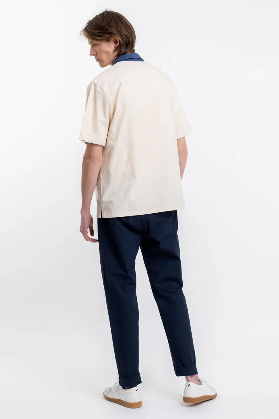 Clearance Rotholz Bowling Hemd Mit Kontrastkragen Off-White