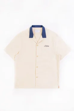 Clearance Rotholz Bowling Hemd Mit Kontrastkragen Off-White