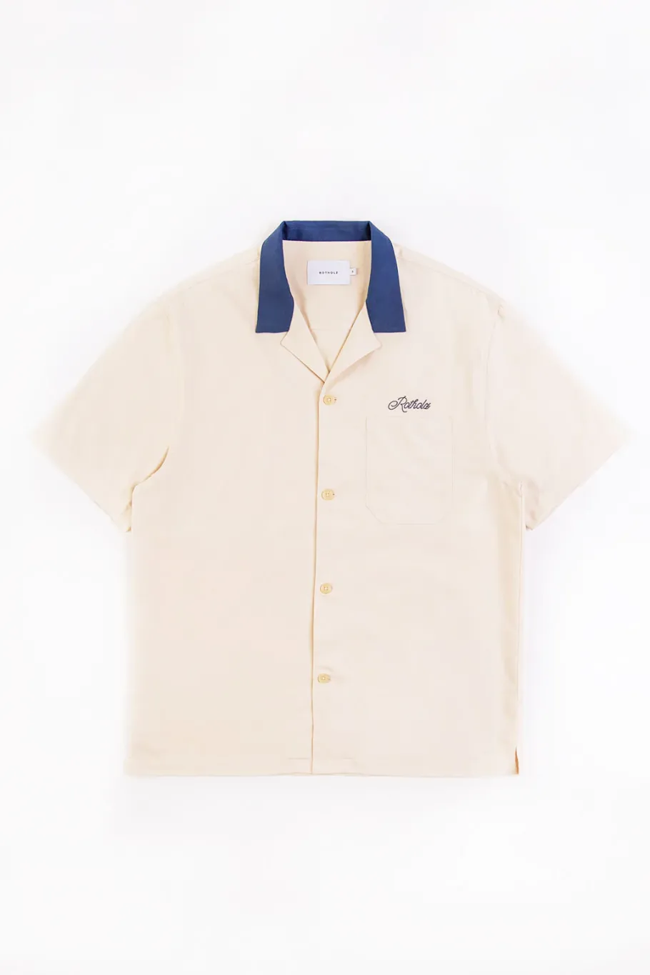 Clearance Rotholz Bowling Hemd Mit Kontrastkragen Off-White