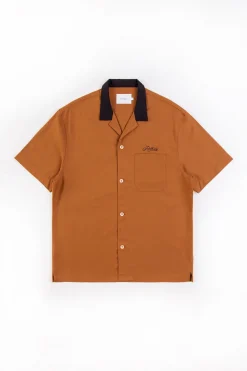 Rotholz Bowling Hemd Mit Kontrastkragen Terracotta