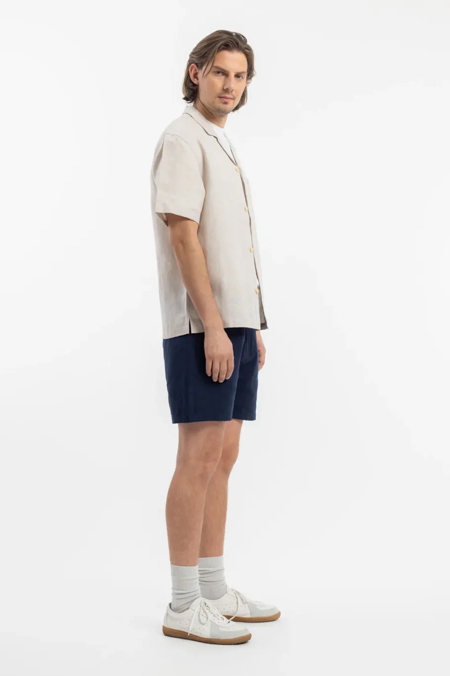 Rotholz Bowling Shirt Leinen Mix - Weis