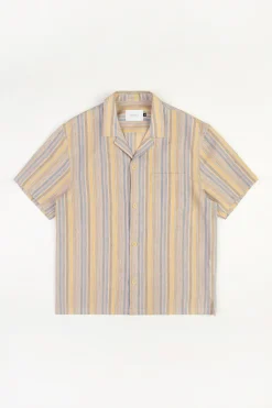 New Rotholz Bowling Shirt Leinen Mix - Gestreift