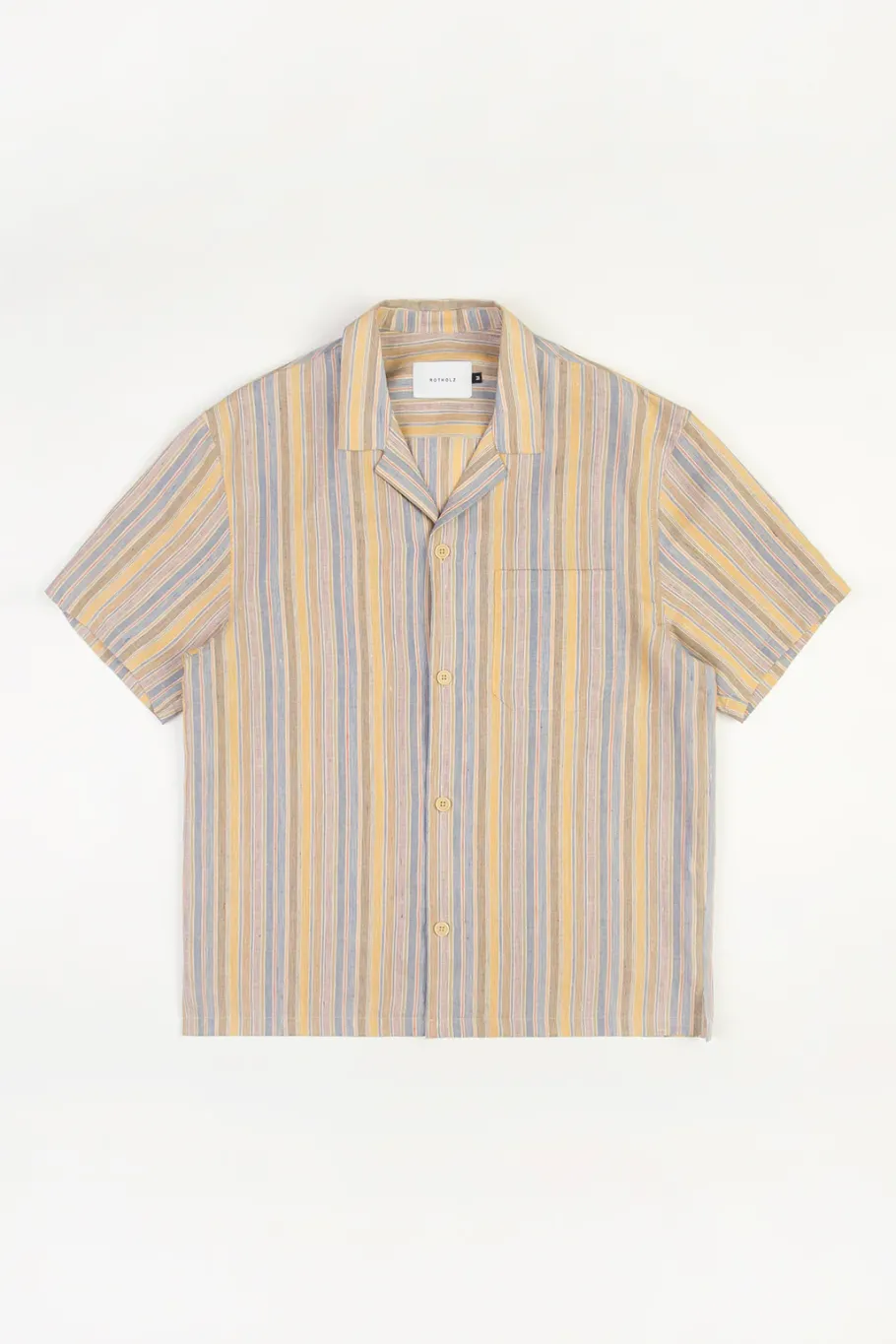 New Rotholz Bowling Shirt Leinen Mix - Gestreift