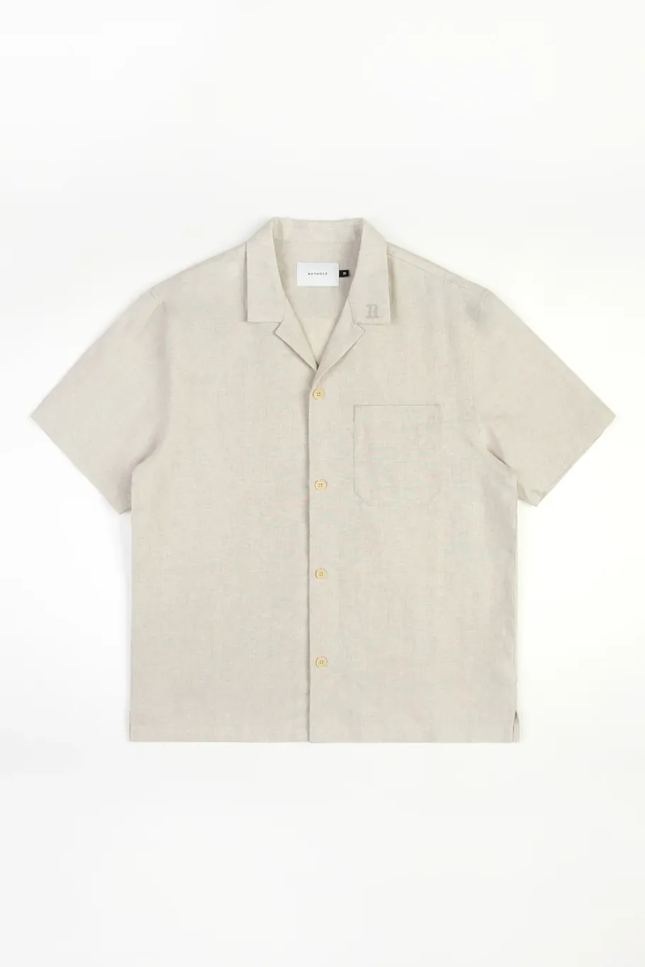 Best Rotholz Bowling Shirt Leinen Mix - Weis