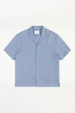 Online Rotholz Bowling Shirt Leinen Mix - Hellblau