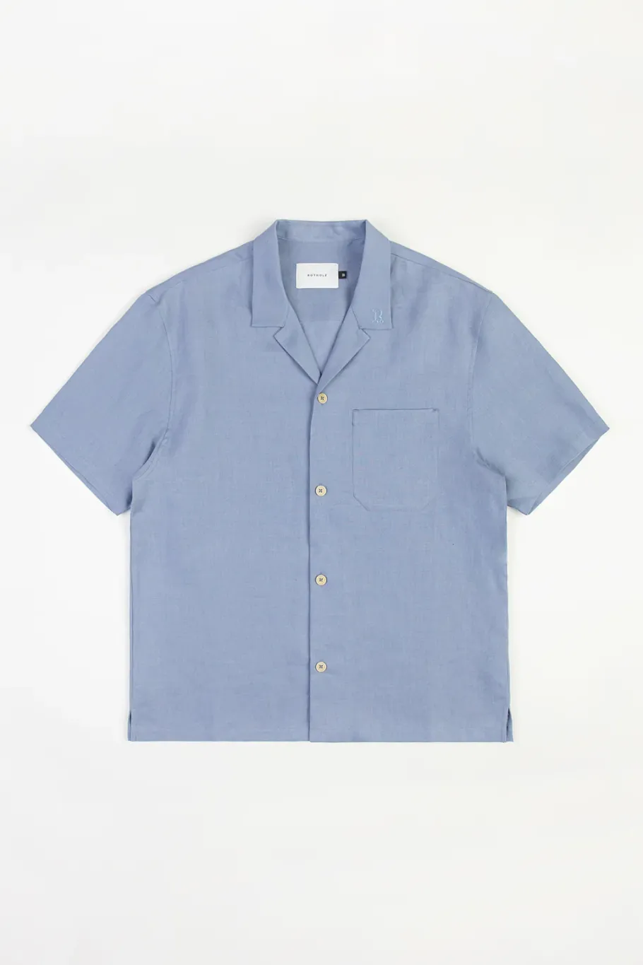Online Rotholz Bowling Shirt Leinen Mix - Hellblau