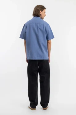 Discount Rotholz Bowling Shirt Leinen Mix - Hellblau