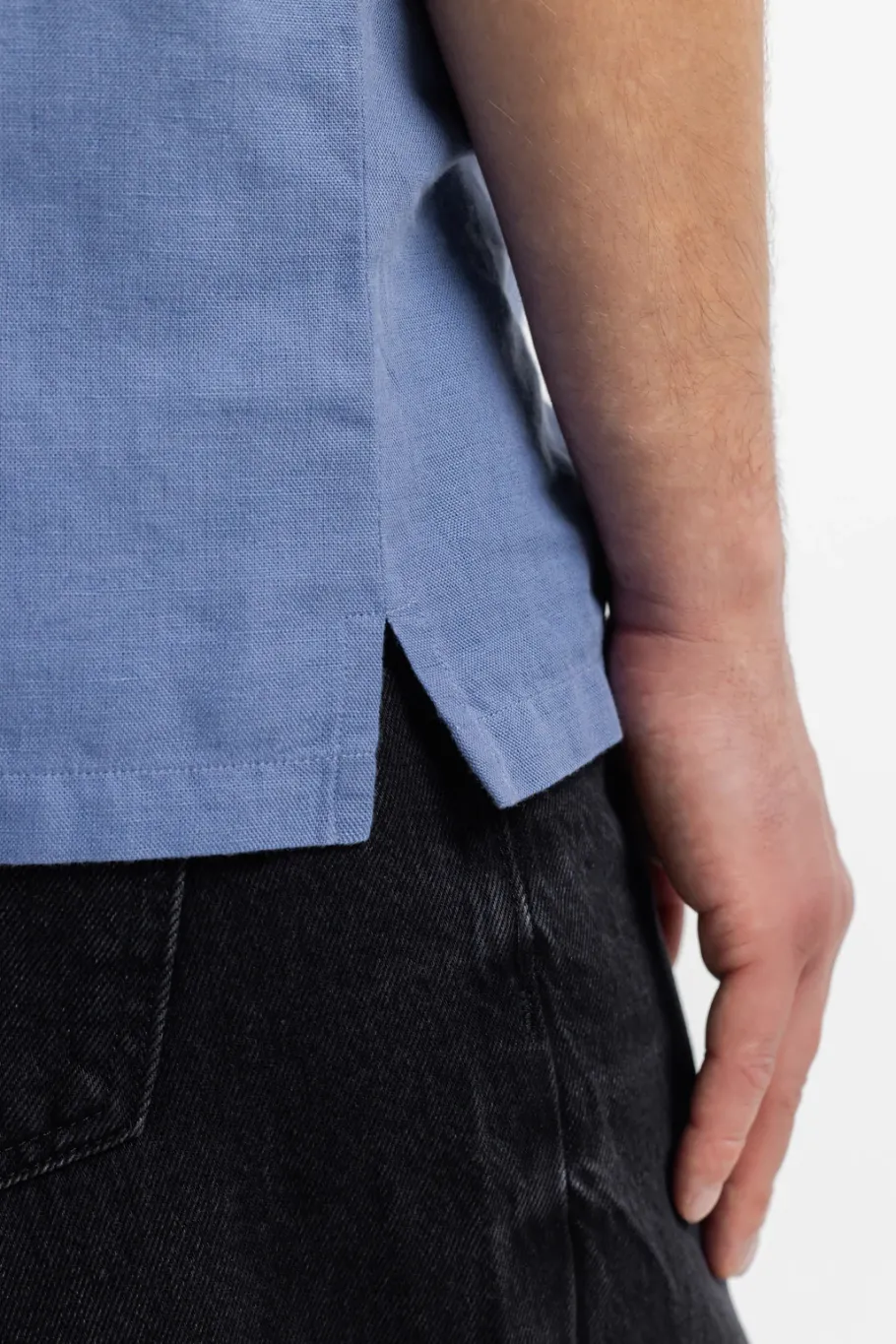 Discount Rotholz Bowling Shirt Leinen Mix - Hellblau