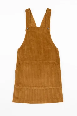 Clearance Rotholz Cord Latzkleid Bio Baumwolle - Toffee