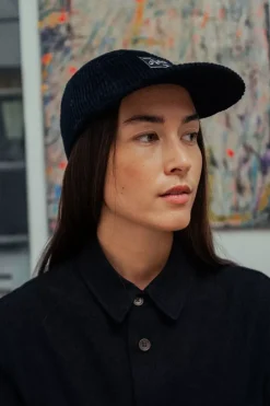 Online Rotholz Cord 5-Panel Cap Bio Baumwolle - Dunkelblau