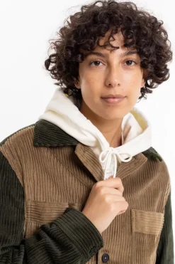 Sale Rotholz Cordjacke Aus Bio-Baumwolle Beige / Oliv
