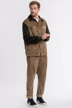 Best Rotholz Cordjacke Aus Bio-Baumwolle Beige / Oliv