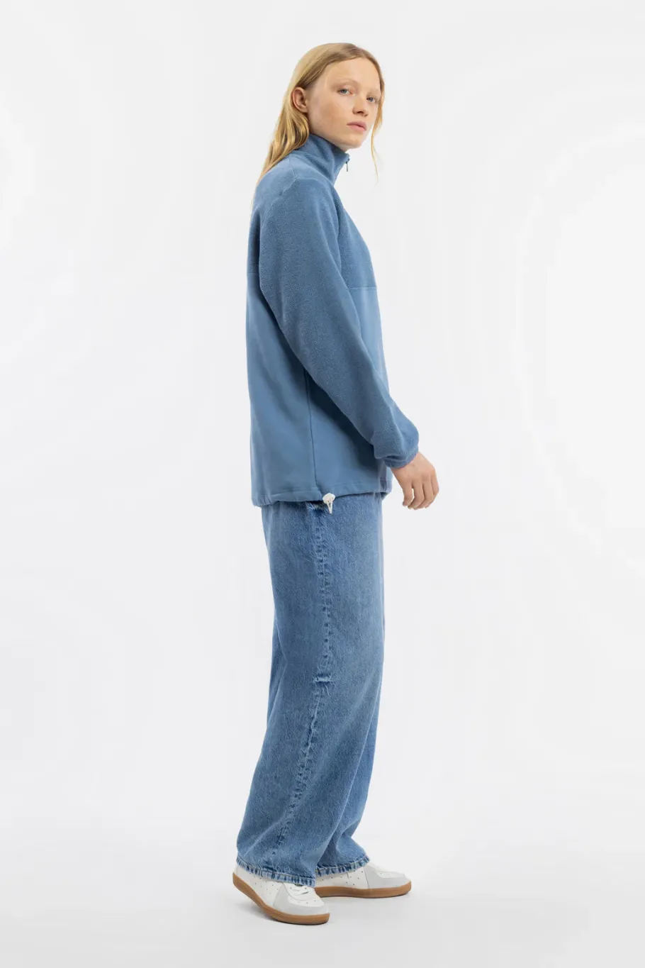 Online Rotholz Divided Half Zip Bio Baumwolle - Hellblau