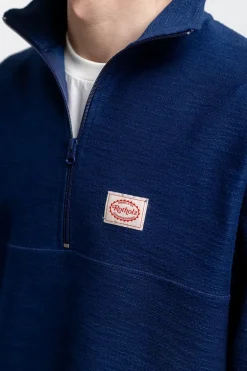 Clearance Rotholz Divided Half Zip Sweatshirt Blau