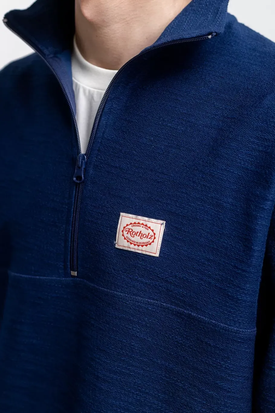 Clearance Rotholz Divided Half Zip Sweatshirt Blau