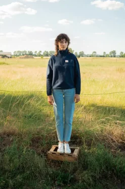 Discount Rotholz Divided Half Zip Sweatshirt Blau