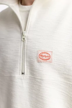 Outlet Rotholz Divided Half Zip Sweatshirt Off-White