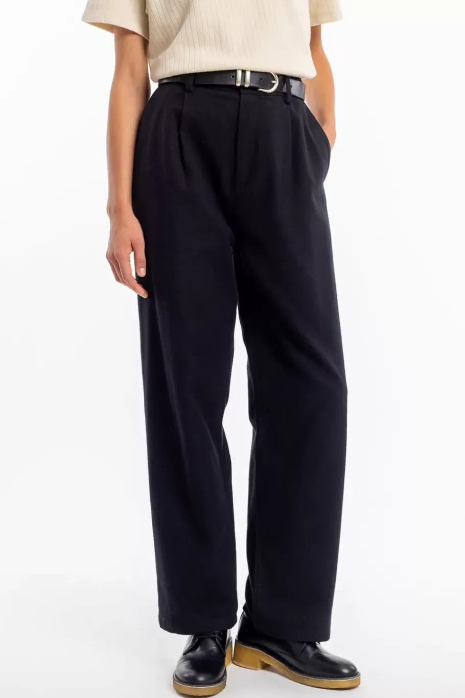 Online Rotholz Flanell Hose Bio Baumwolle - Schwarz