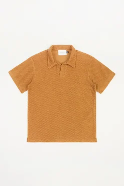Best Rotholz Frottee Polo Bio Baumwolle - Karamell