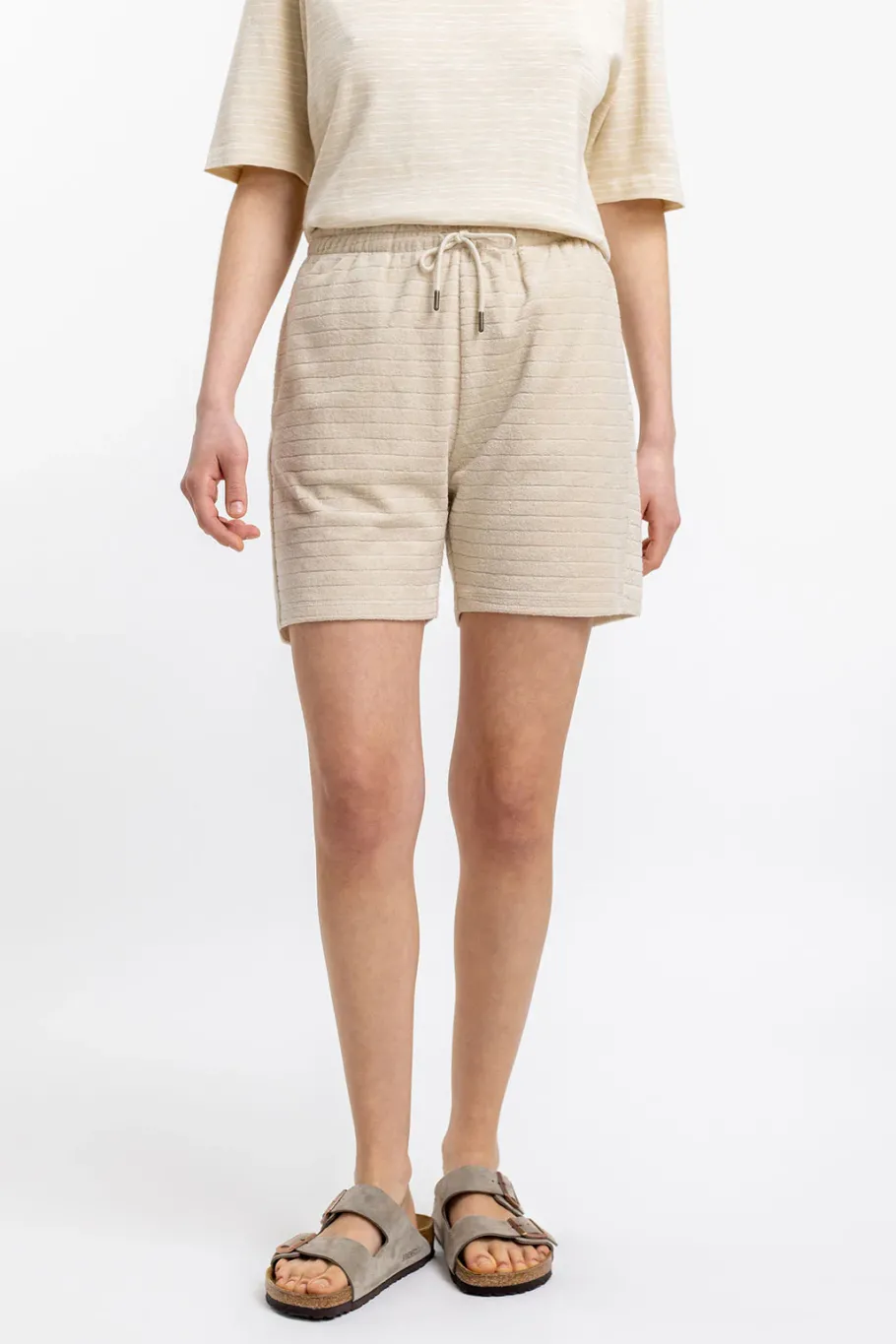 Sale Rotholz Frottee Shorts Aus Bio-Baumwolle Creme