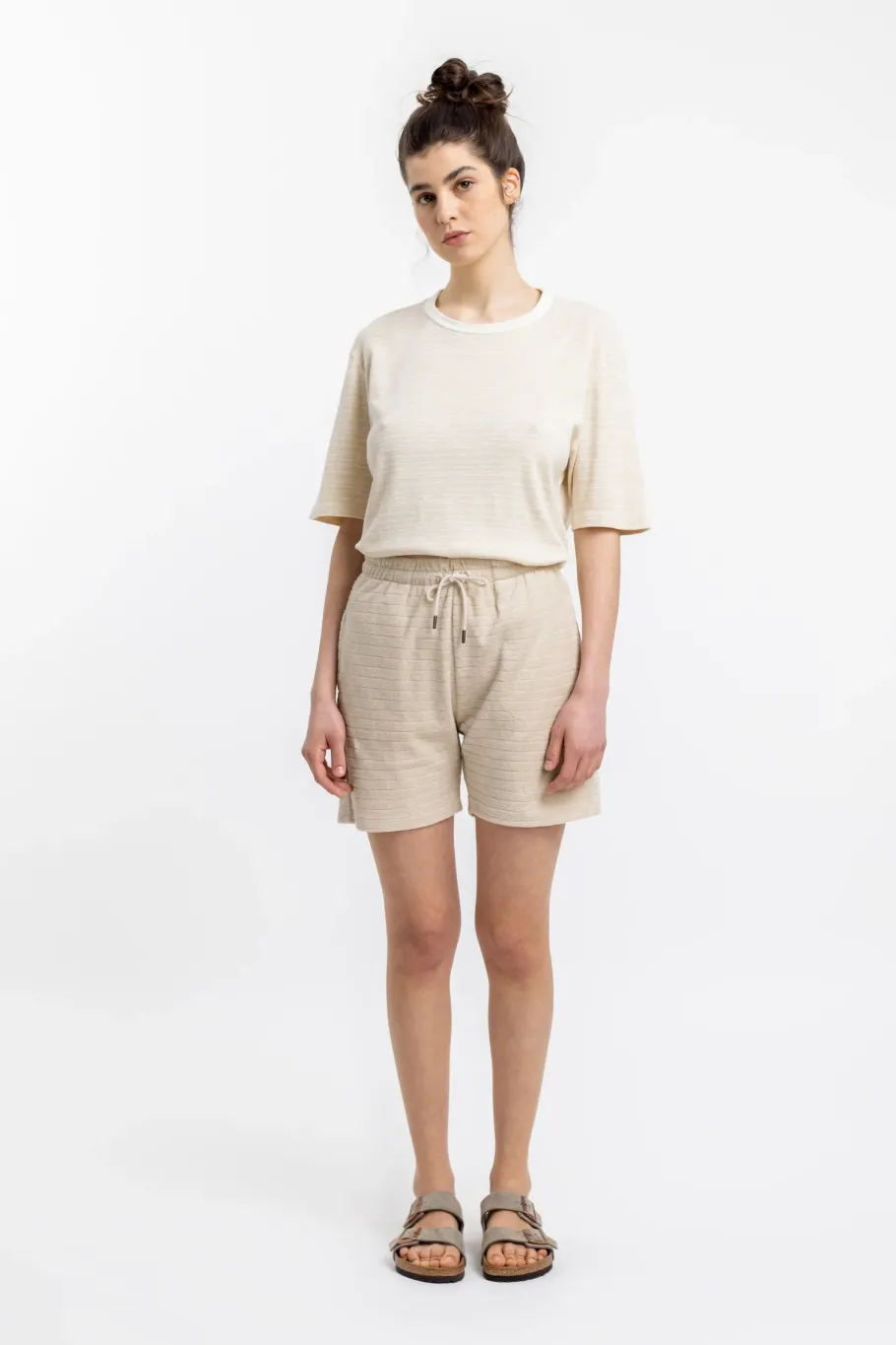 Sale Rotholz Frottee Shorts Aus Bio-Baumwolle Creme