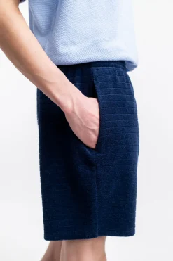 Outlet Rotholz Frottee Shorts Aus Bio-Baumwolle Blau
