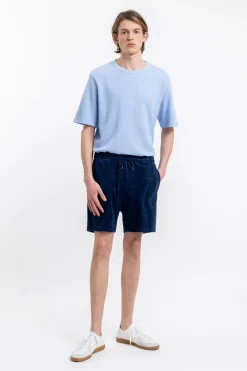 Outlet Rotholz Frottee Shorts Aus Bio-Baumwolle Blau