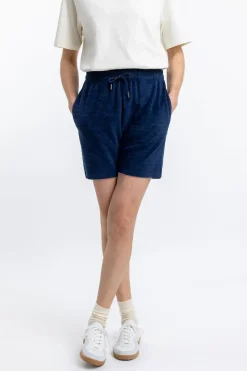 Best Rotholz Frottee Shorts Aus Bio-Baumwolle Blau