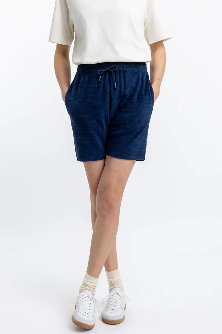 Best Rotholz Frottee Shorts Aus Bio-Baumwolle Blau