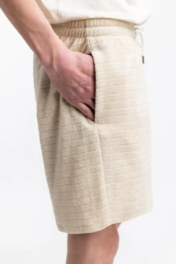 Rotholz Frottee Shorts Aus Bio-Baumwolle Creme