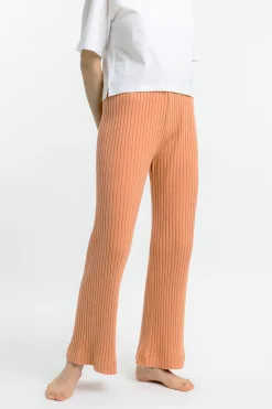Discount Rotholz Gerippte Hose Aus Bio-Baumwolle Apricot