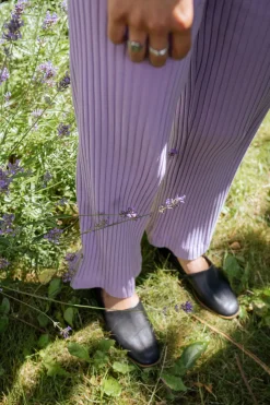 Hot Rotholz Gerippte Hose Bio Baumwolle - Lavendel