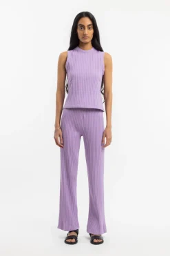 Hot Rotholz Gerippte Hose Bio Baumwolle - Lavendel