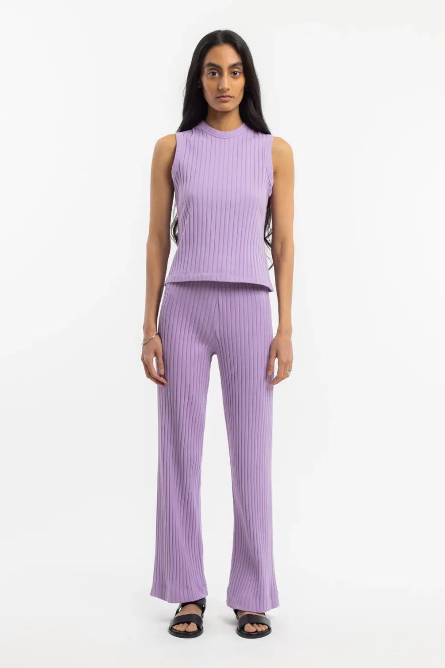 Hot Rotholz Gerippte Hose Bio Baumwolle - Lavendel