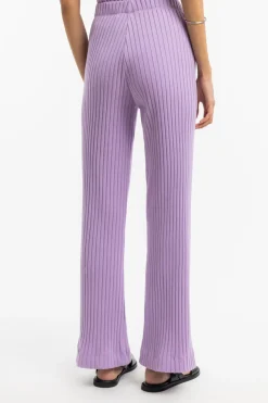 Hot Rotholz Gerippte Hose Bio Baumwolle - Lavendel