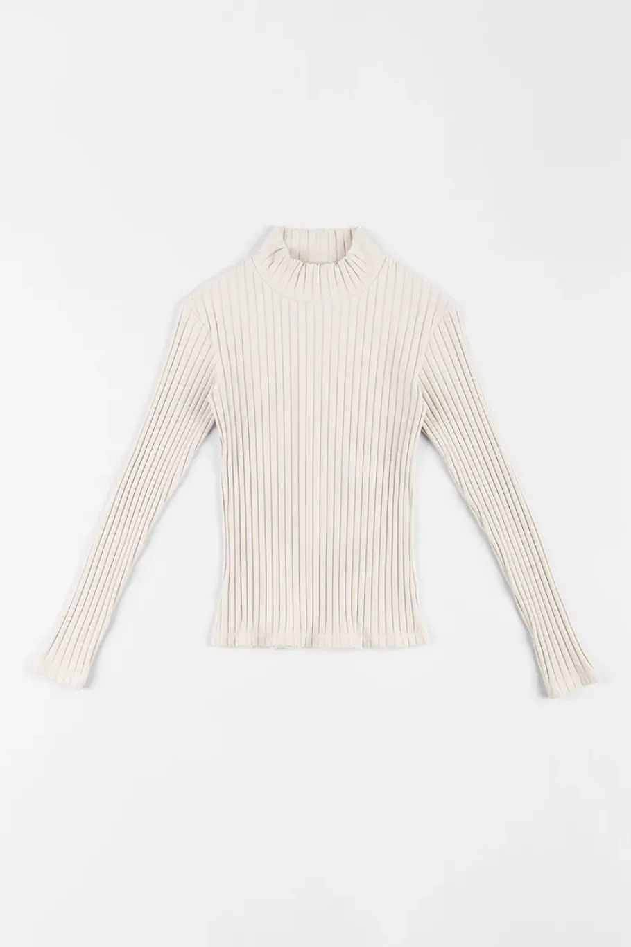 Online Rotholz Geripptes Longsleeve Bio Baumwolle - Off-White
