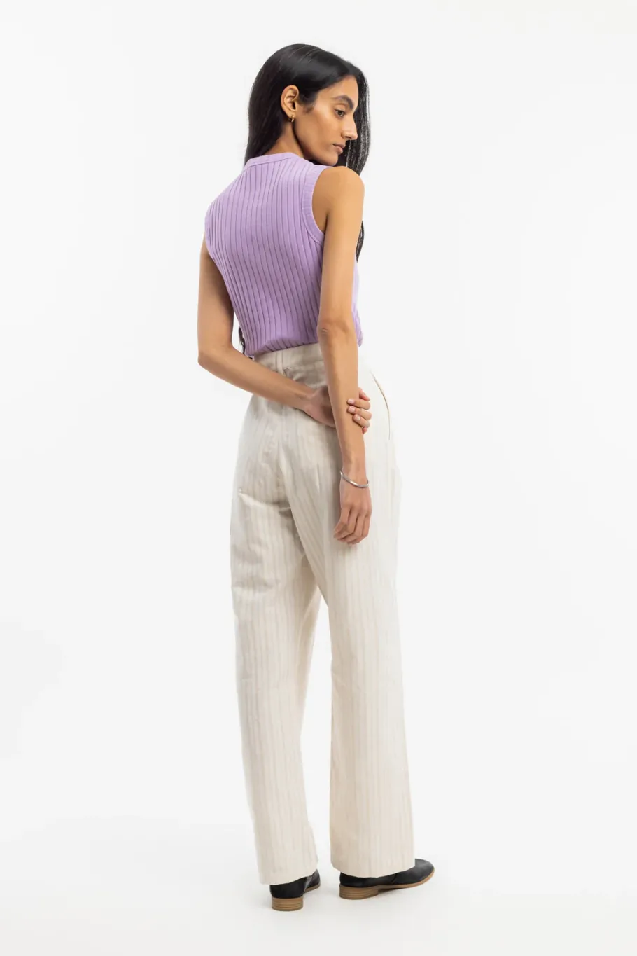 Online Rotholz Geripptes Singlet Bio Baumwolle - Lavendel