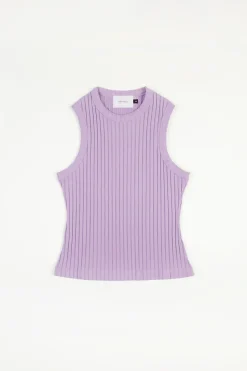 Online Rotholz Geripptes Singlet Bio Baumwolle - Lavendel