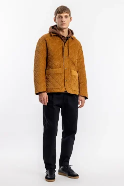 Online Rotholz Gesteppte Cord Jacke - Toffee