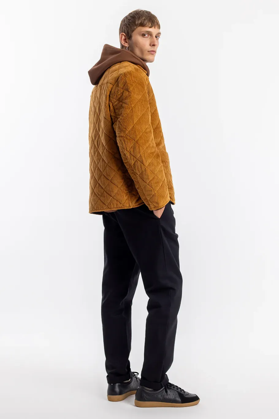 Online Rotholz Gesteppte Cord Jacke - Toffee