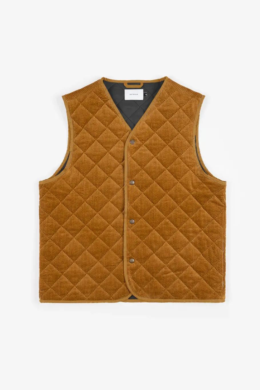 Sale Rotholz Gesteppte Cord Weste - Toffee