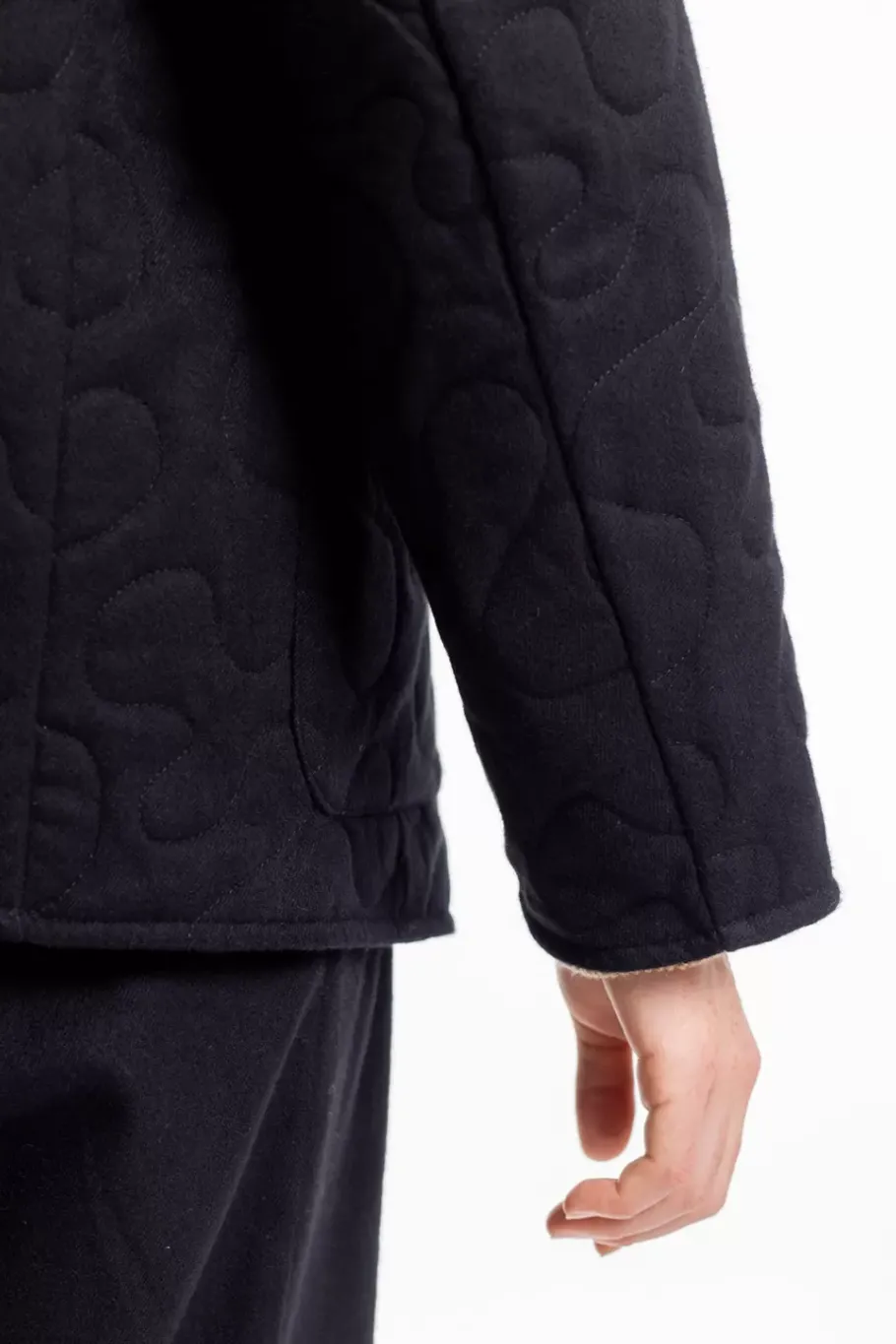 Rotholz Gesteppte Flannel Jacke - Schwarz