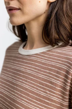 Clearance Rotholz Gestreiftes T-Shirt Braun