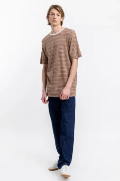 Discount Rotholz Gestreiftes T-Shirt Braun