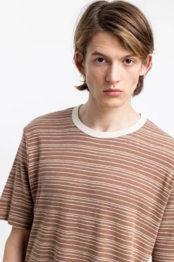 Discount Rotholz Gestreiftes T-Shirt Braun