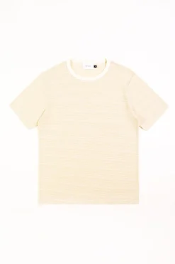 Hot Rotholz Gestreiftes T-Shirt Creme