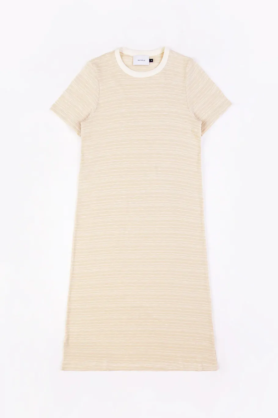 Outlet Rotholz Gestreiftes T-Shirt Kleid - Creme